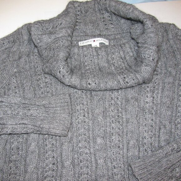 Tommy Hilfiger Mohair Alpaca Acrylic blend Cowl neck womans sweater LARGE - Picture 2 of 7
